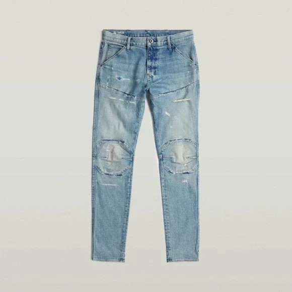 G-Star Raw 5620 3D Skinny Mens Distressed Jeans W33 L34 Bright Saigon Blue NEW